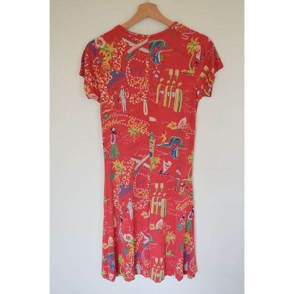 Ralph Lauren Polo Y2K Mesh Hawaii Print Dress Size Medium - Picture 7 of 7